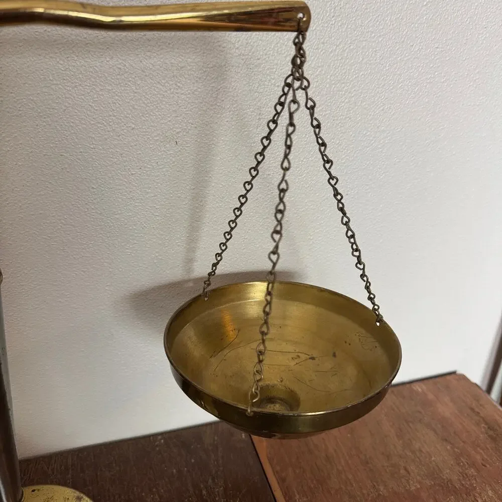 Vintage Solid Brass beam balance scale Distressed Decor Office‎ Classroom